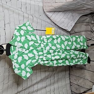 NWT DVF for target toddler/Girls green ginkgo leaf jumpsuit